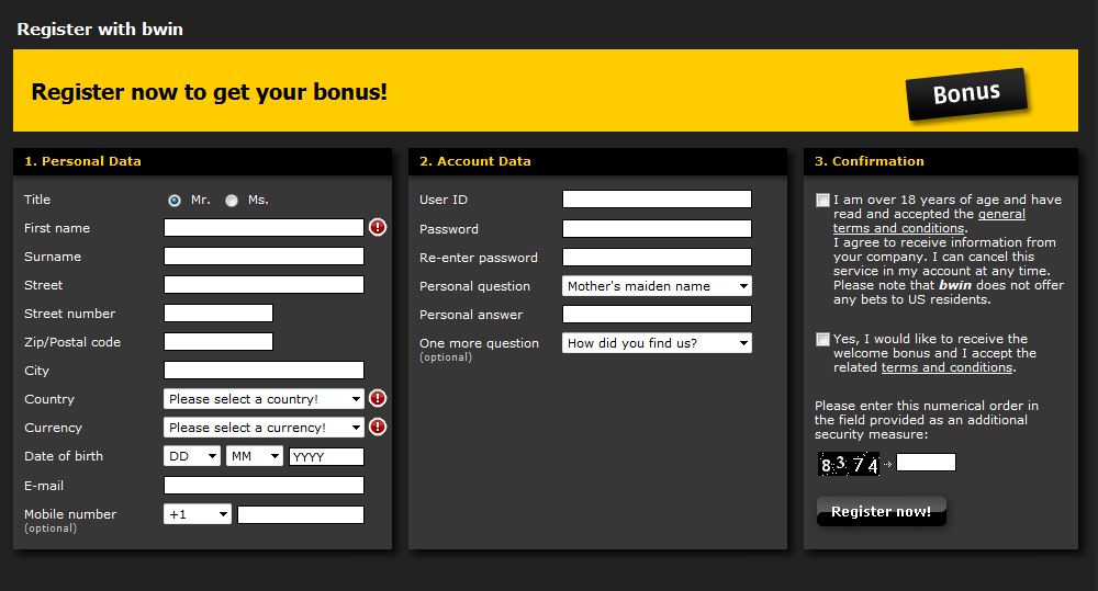 Bwin sign up offer